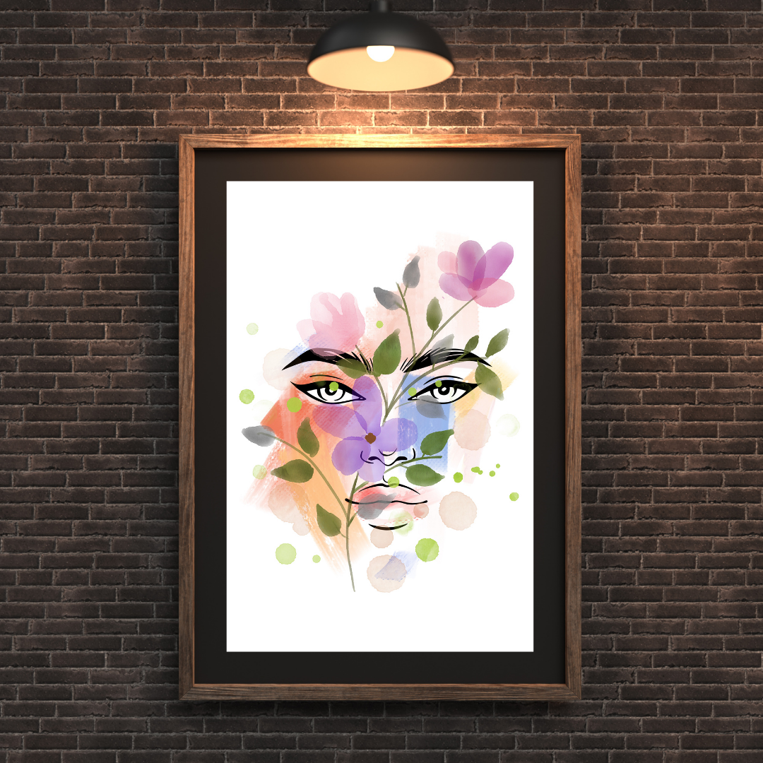 Pastel Flower Poster Print | Large Picture | Wall Art | Home Decor | Picture Artwork | Flower Lady
