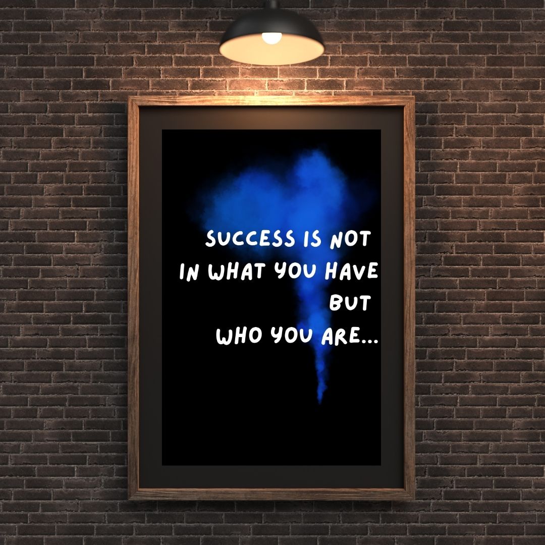 Framed poster "Success is not final Blue Flume".  Wall Art | Home Decor | Quote Art