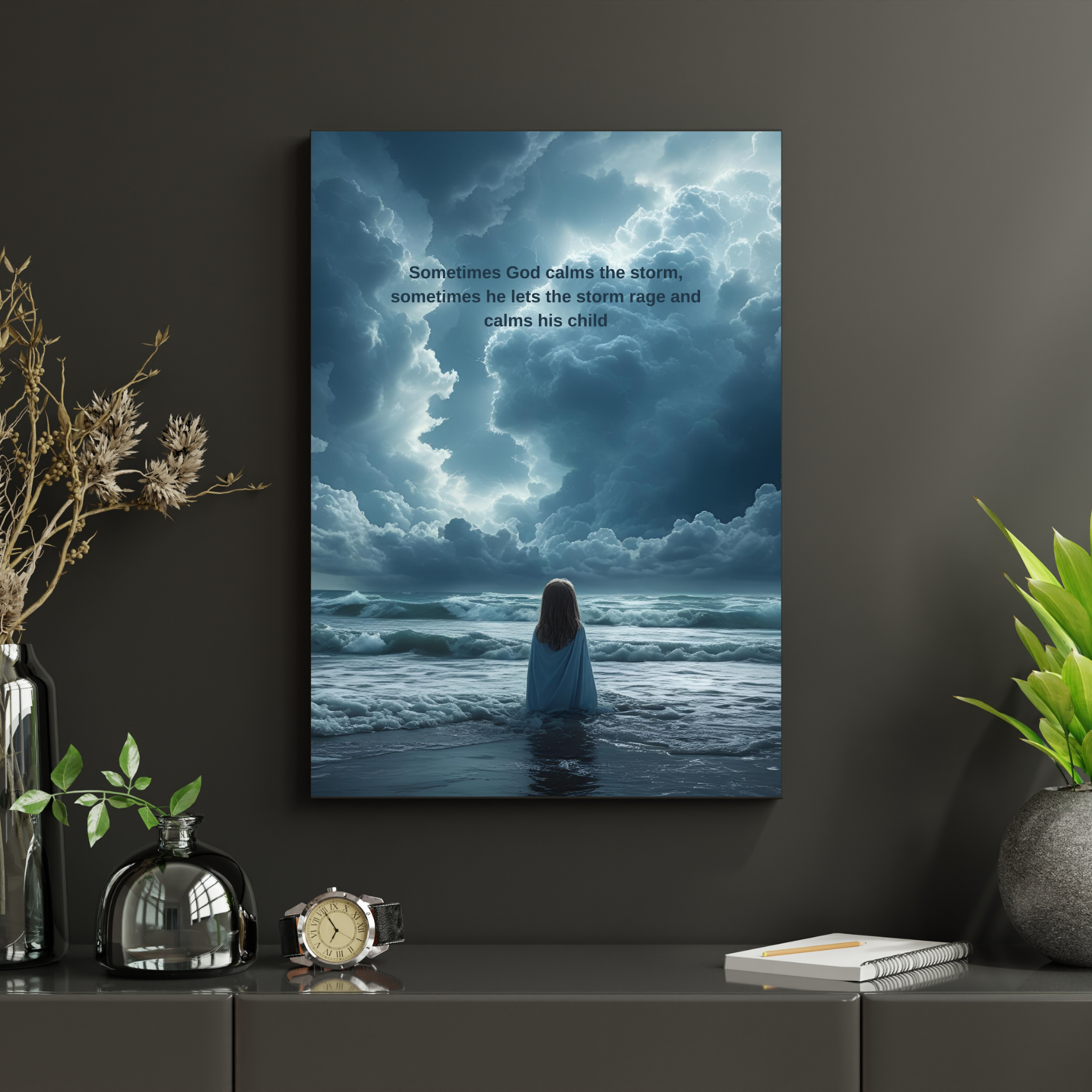 The Blue Storm | Large Matte Effect Wall Art for any living or work space