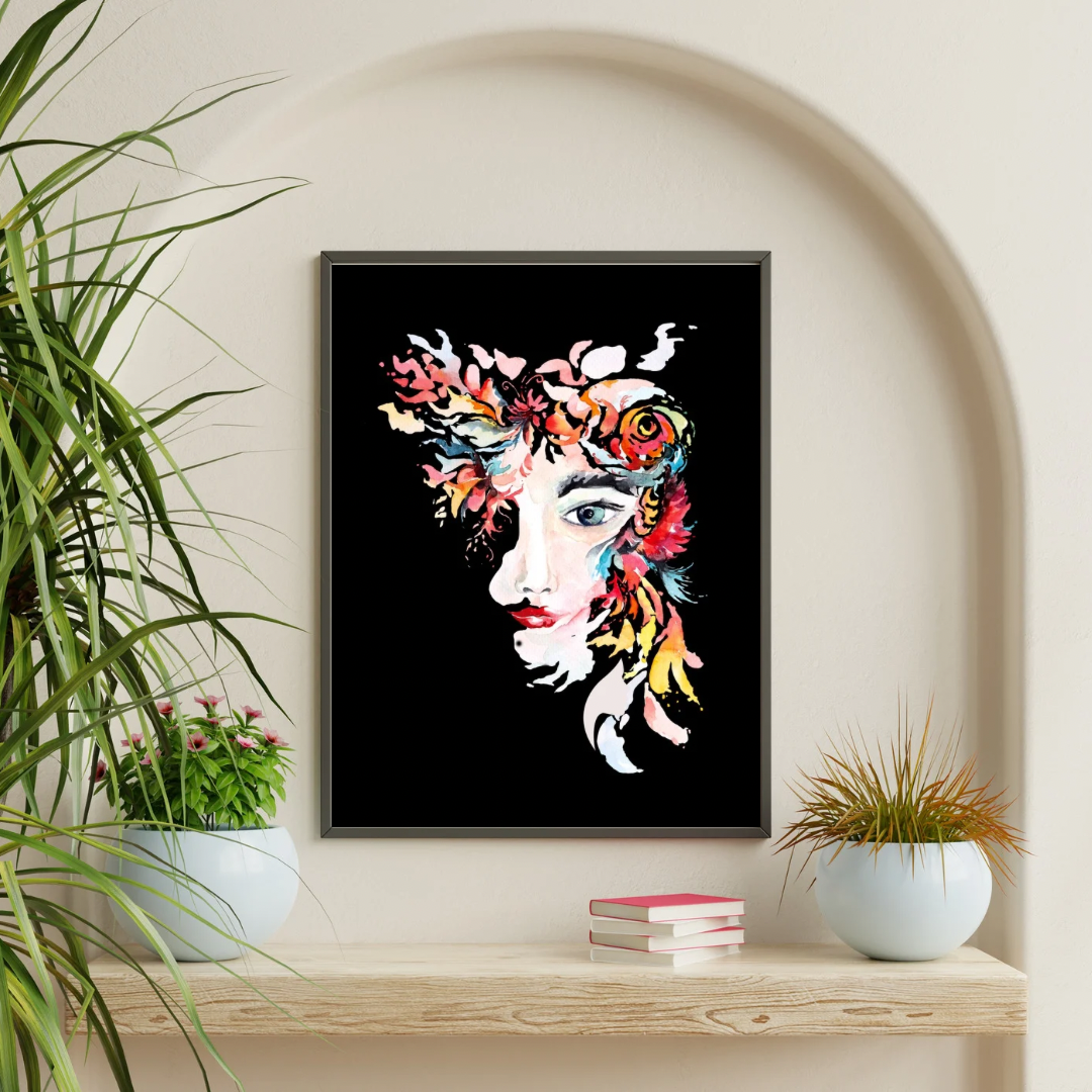 Dark Hues Poster Print | Large Picture | Wall Art | Home Decor | Picture Artwork | Flower Lady