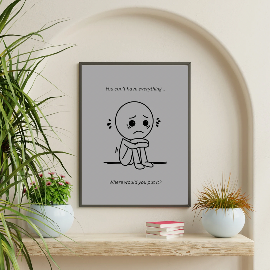 Grey & Black Poster Print | Large Picture | Wall Art | Home Decor | Picture Artwork | Grey humour
