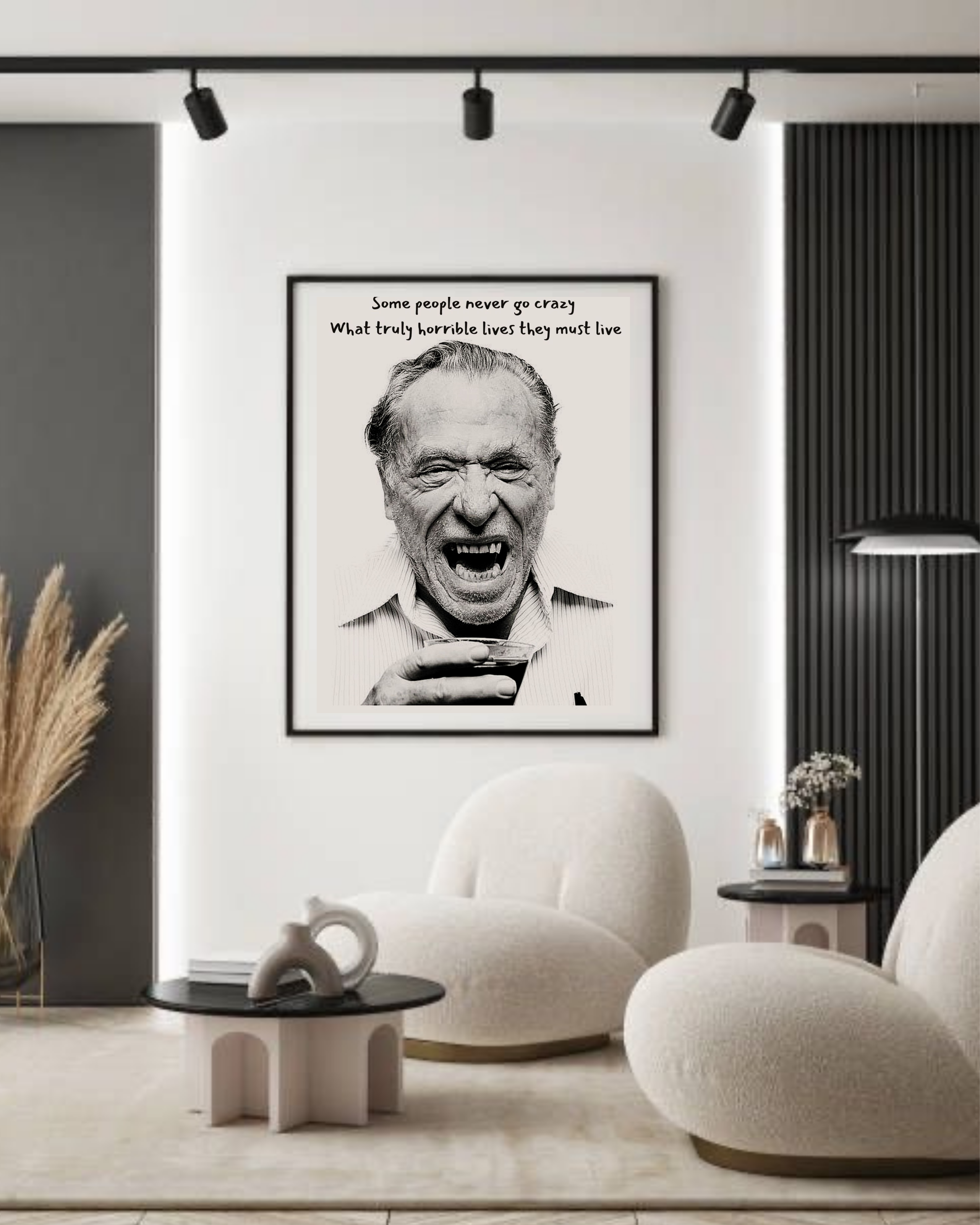 Framed poster print | Wall Art | Home Decor | Quote Art | Charles Bukowski Artwork