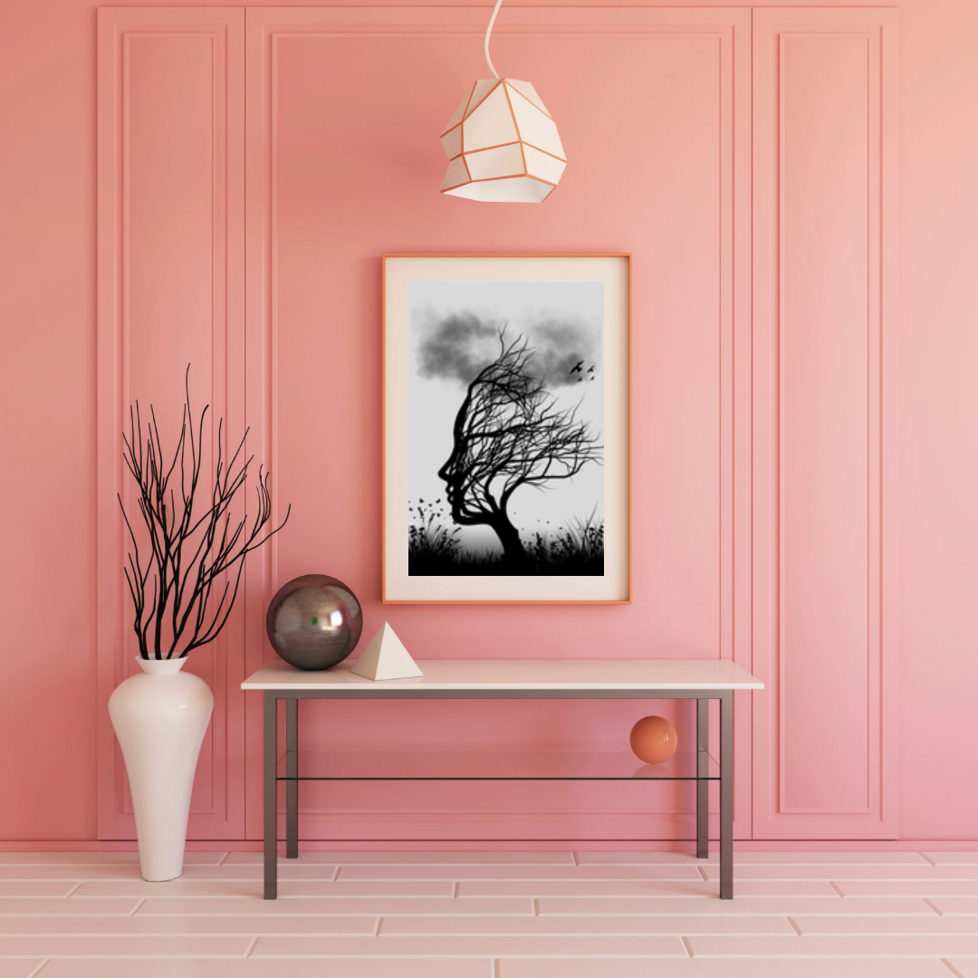 Unique Grey & Black Poster Print | Large Picture | Wall Art | Home Decor | Tree of Life Artwork